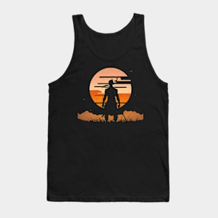 Retro Vintage Ninja Sunset Tank Top